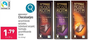 Promoties Chocolaatjes - Moser Roth - Geldig van 05/02/2024 tot 10/02/2024 bij Aldi