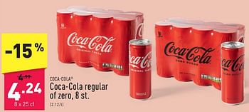 Promoties Coca-cola regular of zero - Coca Cola - Geldig van 05/02/2024 tot 10/02/2024 bij Aldi