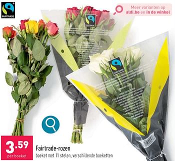 Promoties Fairtrade-rozen - Huismerk - Aldi - Geldig van 05/02/2024 tot 10/02/2024 bij Aldi