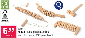 Promoties Houten massageaccessoires - Crane - Geldig van 05/02/2024 tot 10/02/2024 bij Aldi