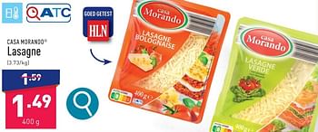 Promoties Lasagne - CASA MORANDO  - Geldig van 05/02/2024 tot 10/02/2024 bij Aldi