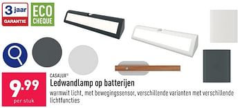Promoties Ledwandlamp op batterijen - Casalux - Geldig van 05/02/2024 tot 10/02/2024 bij Aldi