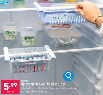 Promoties Opbergmandje voor koelkast - Crofton - Geldig van 05/02/2024 tot 10/02/2024 bij Aldi