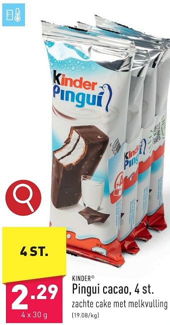 Promoties Pingui cacao - Kinder - Geldig van 05/02/2024 tot 10/02/2024 bij Aldi