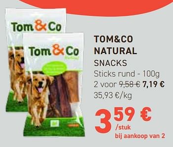 Promoties Tom+co natural snacks - Huismerk - Tom & Co - Geldig van 31/01/2024 tot 11/02/2024 bij Tom&Co