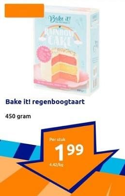 Promoties Bake it! regenboogtaart - Bake It! - Geldig van 31/01/2024 tot 06/02/2024 bij Action