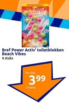 Promoties Bref power activ` toiletblokken beach vibes - Bref - Geldig van 31/01/2024 tot 06/02/2024 bij Action