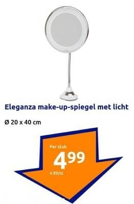 Promotions Eleganza make-up-spiegel met licht - Eleganza - Valide de 31/01/2024 à 06/02/2024 chez Action