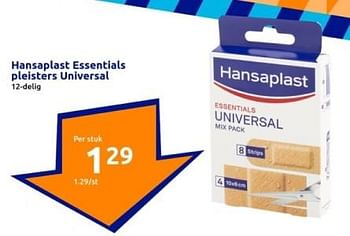 Promoties Hansaplast essentials pleisters universal - Hansaplast - Geldig van 31/01/2024 tot 06/02/2024 bij Action