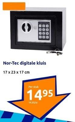 Promoties Nor-tec digitale kluis - Nor-Tec - Geldig van 31/01/2024 tot 06/02/2024 bij Action
