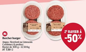 Promotions Butcher burger - Produit Maison - Delhaize - Valide de 01/02/2024 à 07/02/2024 chez Delhaize