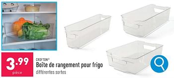 Promoties Boîte de rangement pour frigo - Crofton - Geldig van 05/02/2024 tot 10/02/2024 bij Aldi