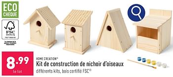 Promotions Kit de construction de nichoir d’oiseaux - HOME CREATION - Valide de 05/02/2024 à 10/02/2024 chez Aldi