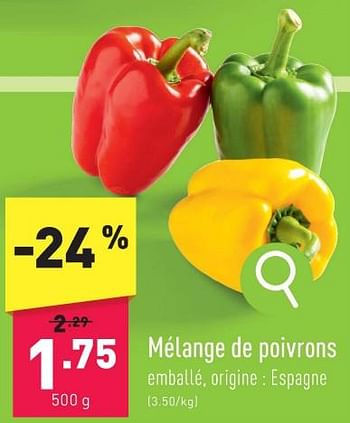 Promotions Mélange de poivrons - Produit maison - Aldi - Valide de 05/02/2024 à 10/02/2024 chez Aldi