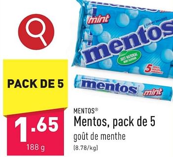 Promotions Mentos - Mentos - Valide de 05/02/2024 à 10/02/2024 chez Aldi
