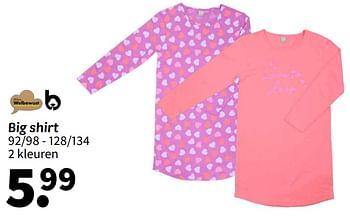 Promoties Big shirt - Huismerk - Wibra - Geldig van 31/01/2024 tot 11/02/2024 bij Wibra