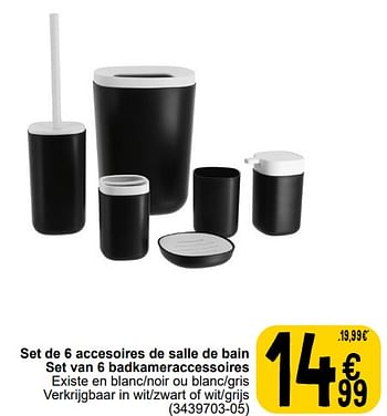 Promoties Set de 6 accesoires de salle de bain set van 6 badkameraccessoires - Huismerk - Cora - Geldig van 06/02/2024 tot 12/02/2024 bij Cora