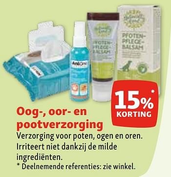 Promoties Oog-, oor- en pootverzorging 15% korting - Huismerk - Maxi Zoo - Geldig van 07/02/2024 tot 12/02/2024 bij Maxi Zoo