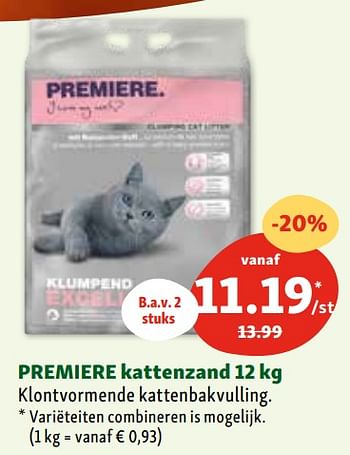 Promoties Premiere kattenzand - Premiere - Geldig van 07/02/2024 tot 12/02/2024 bij Maxi Zoo
