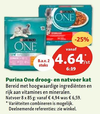 Promoties Purina one droog- en natvoer kat - Purina - Geldig van 07/02/2024 tot 12/02/2024 bij Maxi Zoo