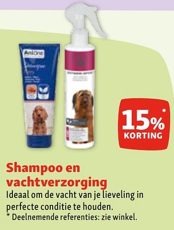 Promoties Shampoo en vachtverzorging 15% korting - Huismerk - Maxi Zoo - Geldig van 07/02/2024 tot 12/02/2024 bij Maxi Zoo