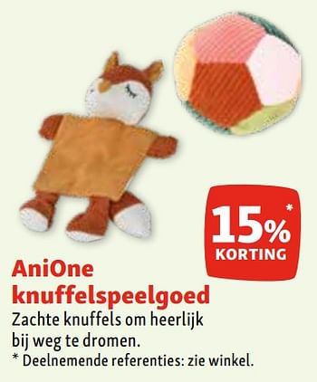 Promoties Anione knuffelspeelgoed 15% korting - Anione - Geldig van 07/02/2024 tot 12/02/2024 bij Maxi Zoo