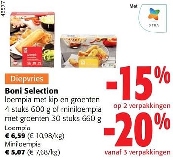 Promoties Boni selection loempia met kip en groenten of miniloempia met groenten - Boni - Geldig van 31/01/2024 tot 13/02/2024 bij Colruyt