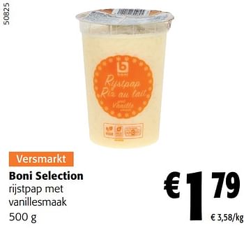 Promoties Boni selection rijstpap met vanillesmaak - Boni - Geldig van 31/01/2024 tot 13/02/2024 bij Colruyt