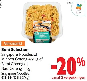 Promoties Boni selection singapore noodles - Boni - Geldig van 31/01/2024 tot 13/02/2024 bij Colruyt