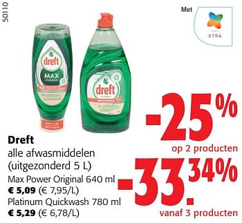Promoties Dreft alle afwasmiddelen - Dreft - Geldig van 31/01/2024 tot 13/02/2024 bij Colruyt