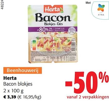 Promoties Herta bacon blokjes - Herta - Geldig van 31/01/2024 tot 13/02/2024 bij Colruyt