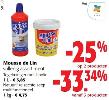 Promoties Mousse de lin volledig assortiment - Mousse de Lin - Geldig van 31/01/2024 tot 13/02/2024 bij Colruyt