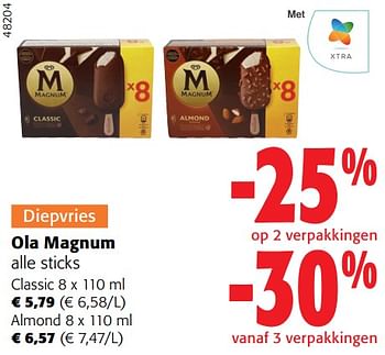 Promoties Ola magnum alle sticks - Ola - Geldig van 31/01/2024 tot 13/02/2024 bij Colruyt