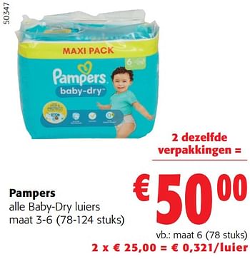 Promoties Pampers baby-dry luiers maat 6 - Pampers - Geldig van 31/01/2024 tot 13/02/2024 bij Colruyt