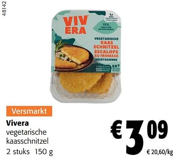 Promoties Vivera vegetarische kaasschnitzel - Vivera - Geldig van 31/01/2024 tot 13/02/2024 bij Colruyt