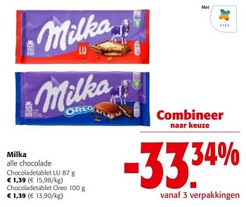 Promotions Milka alle chocolade - Milka - Valide de 31/01/2024 à 13/02/2024 chez Colruyt