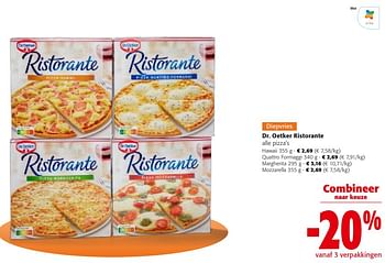 Promoties Dr. oetker ristorante alle pizza`s - Dr. Oetker - Geldig van 31/01/2024 tot 13/02/2024 bij Colruyt