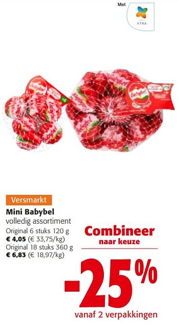 Promoties Mini babybel volledig assortiment - Babybel - Geldig van 31/01/2024 tot 13/02/2024 bij Colruyt
