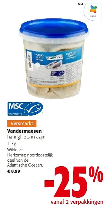 Promoties Vandermaesen haringfilets in azijn - Vandermaesen - Geldig van 31/01/2024 tot 13/02/2024 bij Colruyt