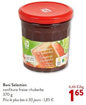 Promotions Boni selection confiture fraise-rhubarbe - Boni - Valide de 31/01/2024 à 13/02/2024 chez OKay