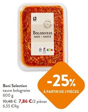 Promotions Boni selection sauce bolognaise - Boni - Valide de 31/01/2024 à 13/02/2024 chez OKay