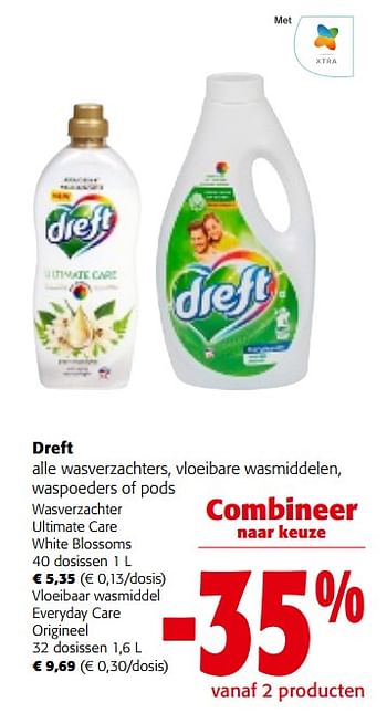 Promoties Dreft alle wasverzachters, vloeibare wasmiddelen, waspoeders of pods - Dreft - Geldig van 31/01/2024 tot 13/02/2024 bij Colruyt