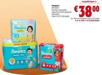 Promoties Pampers luiers premium protection maat 4 - Pampers - Geldig van 31/01/2024 tot 13/02/2024 bij Colruyt