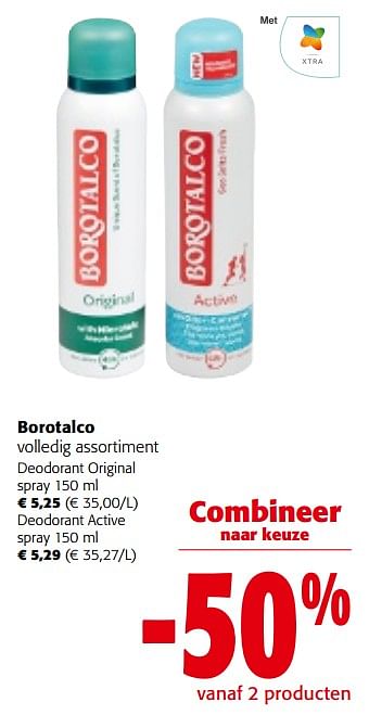 Promoties Borotalco volledig assortiment - Borotalco - Geldig van 31/01/2024 tot 13/02/2024 bij Colruyt