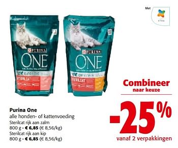 Promoties Purina one alle honden- of kattenvoeding - Purina - Geldig van 31/01/2024 tot 13/02/2024 bij Colruyt