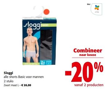 Promoties Sloggi shorts basic voor mannen zwart maat l - Sloggi - Geldig van 31/01/2024 tot 13/02/2024 bij Colruyt