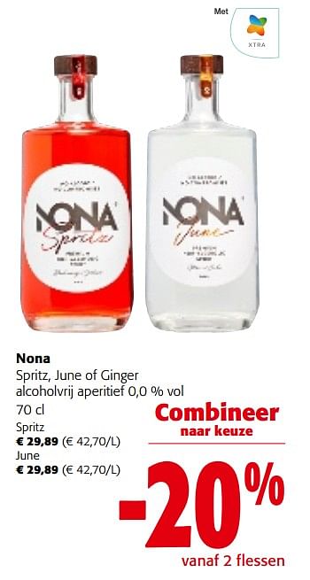 Promoties Nona spritz, june of ginger alcoholvrij aperitief - Nona - Geldig van 31/01/2024 tot 13/02/2024 bij Colruyt