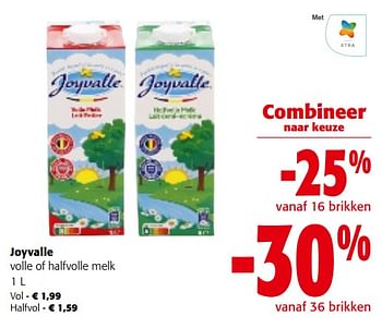 Promoties Joyvalle volle of halfvolle melk - Joyvalle - Geldig van 31/01/2024 tot 13/02/2024 bij Colruyt