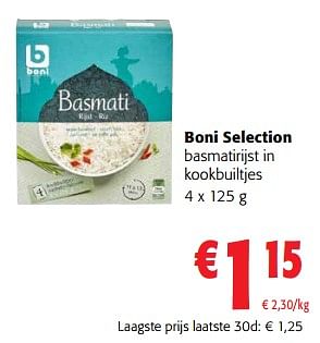 Promoties Boni selection basmatirijst in kookbuiltjes - Boni - Geldig van 31/01/2024 tot 13/02/2024 bij Colruyt
