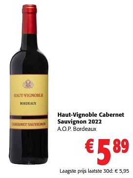 Promoties Haut-vignoble cabernet sauvignon 2022 a.o.p. bordeaux - Rode wijnen - Geldig van 31/01/2024 tot 13/02/2024 bij Colruyt